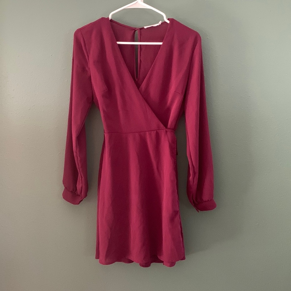 Long Sleeve Wrap Dress